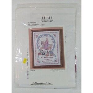 Herrschners Inc. Antique Embroidery Kit 8438 Friend Girl Horse Antique Picture